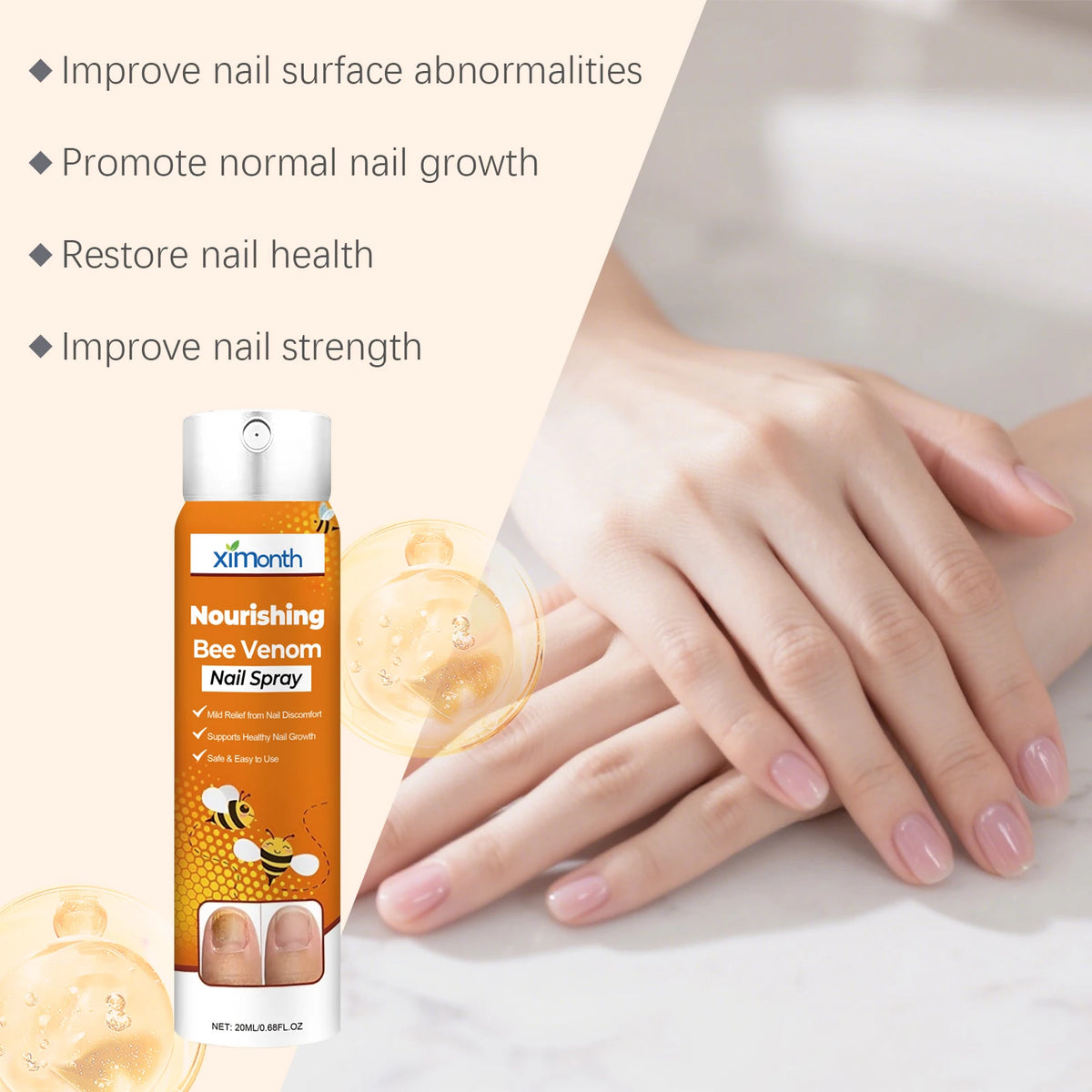 Ximonth Bee Venom Nail Nourishing Spray 20ml – Nail Care Nail Care Spray Qst
