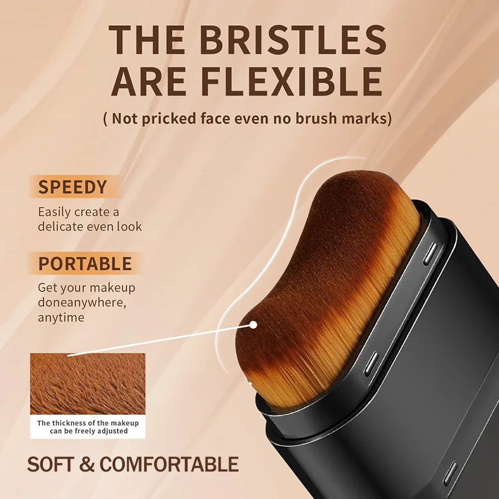 Dual-Head Foundation Stick with Built-In Brush | Qme Foundation Stick Qme