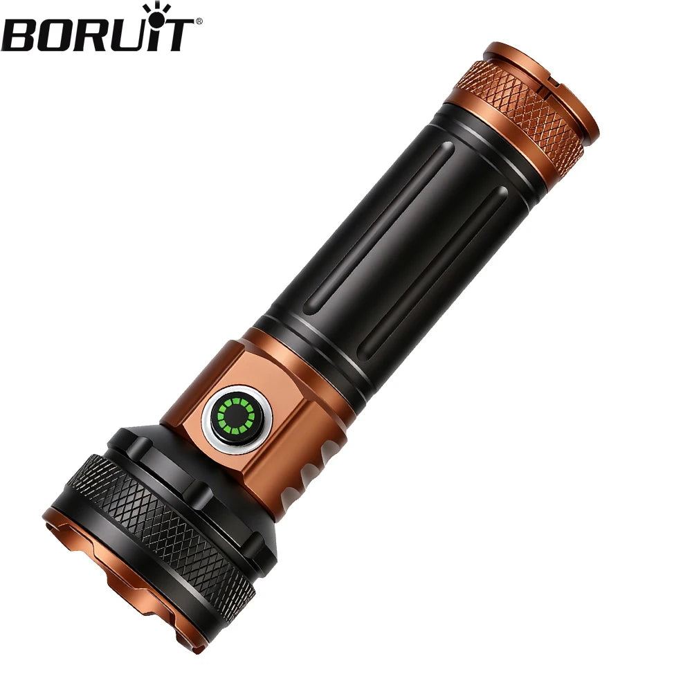 BORUiT 1500LM LED Flashlight Type-C Rechargeable 5-Mode Torch LED Flashlight Qst