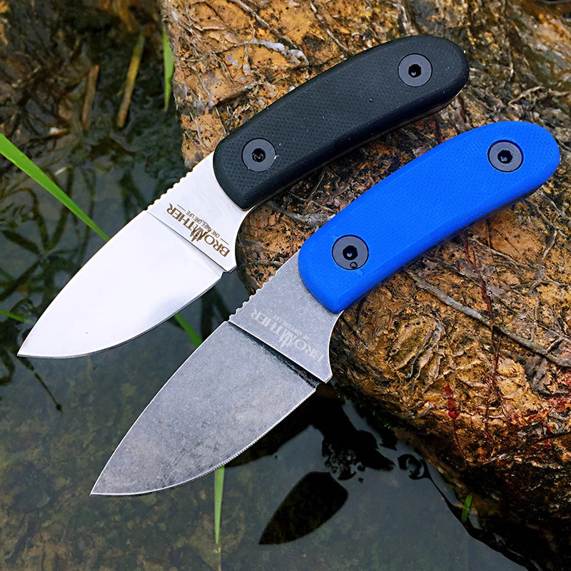 Z.QIAN F015 D2 Steel Fixed Blade Bushcraft Knife – Full Tang Fixed Blade Knife Qst