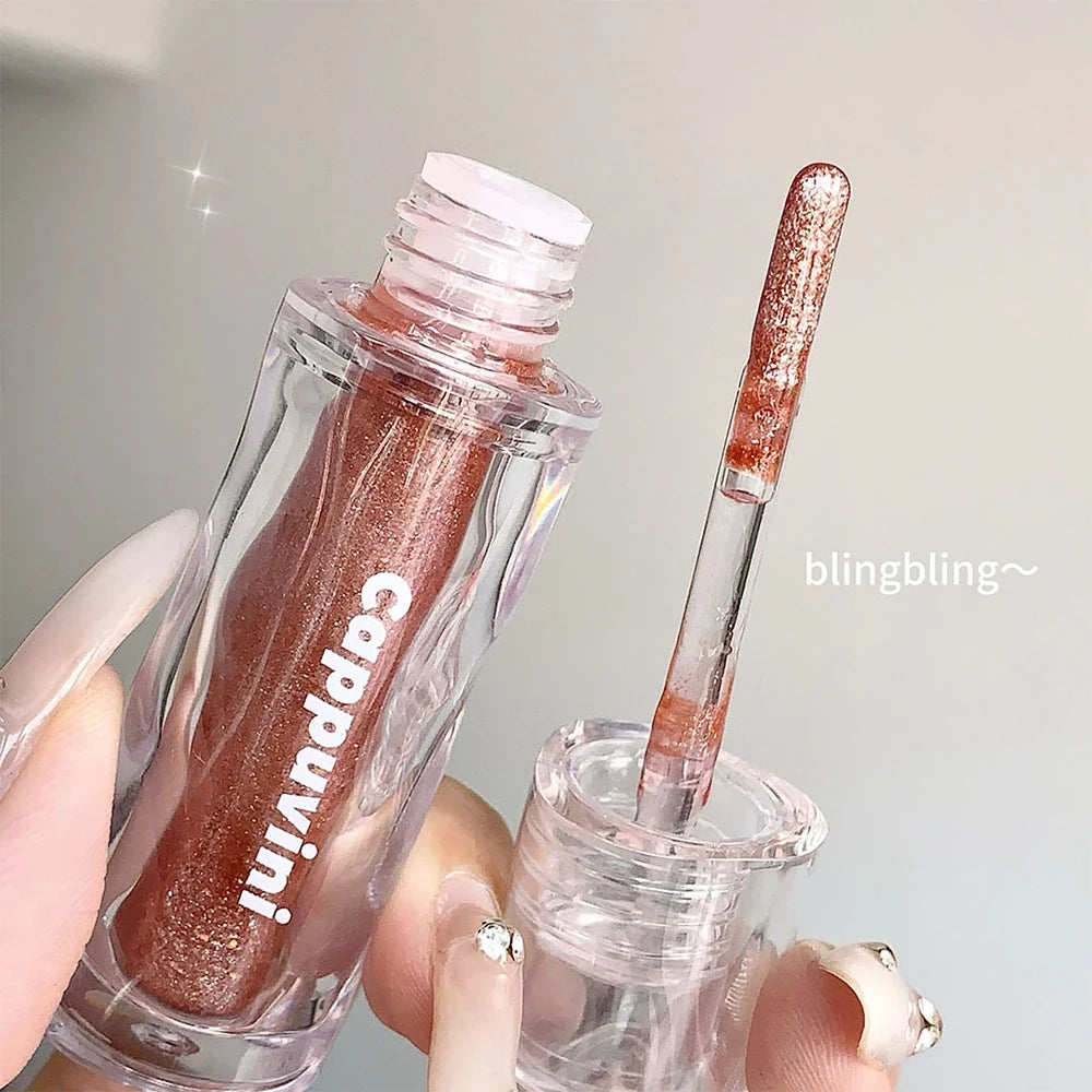 Moisturizing Glitter Lip Gloss – 6 Colors, Non-Sticky Formula Glitter Lip Gloss Qme