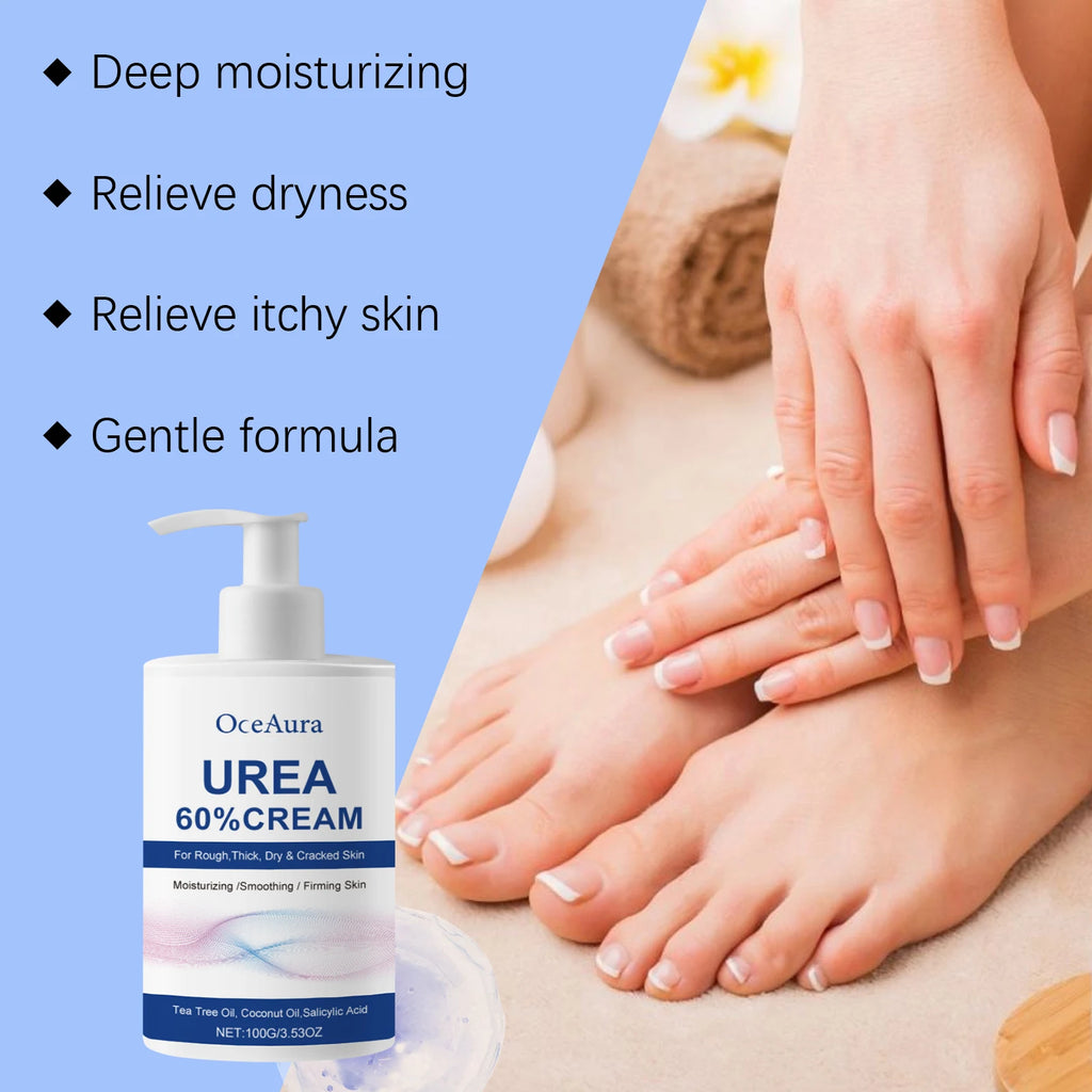 OceAura 100g Foot Care Cream – Moisturizing & Smoothing Foot Cream Qst