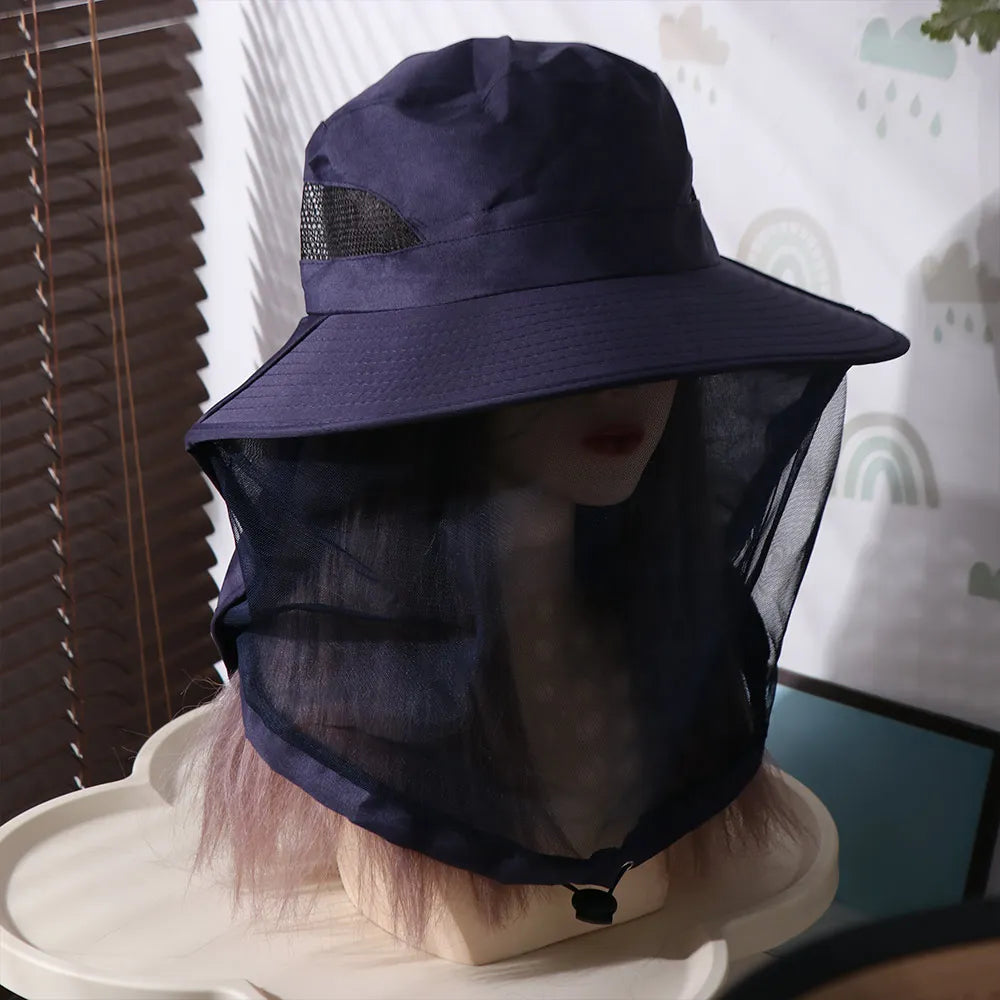 Foldable Wide Brim Insect Net Hat – Mosquito & Bug Cover Insect Net Hat Qme