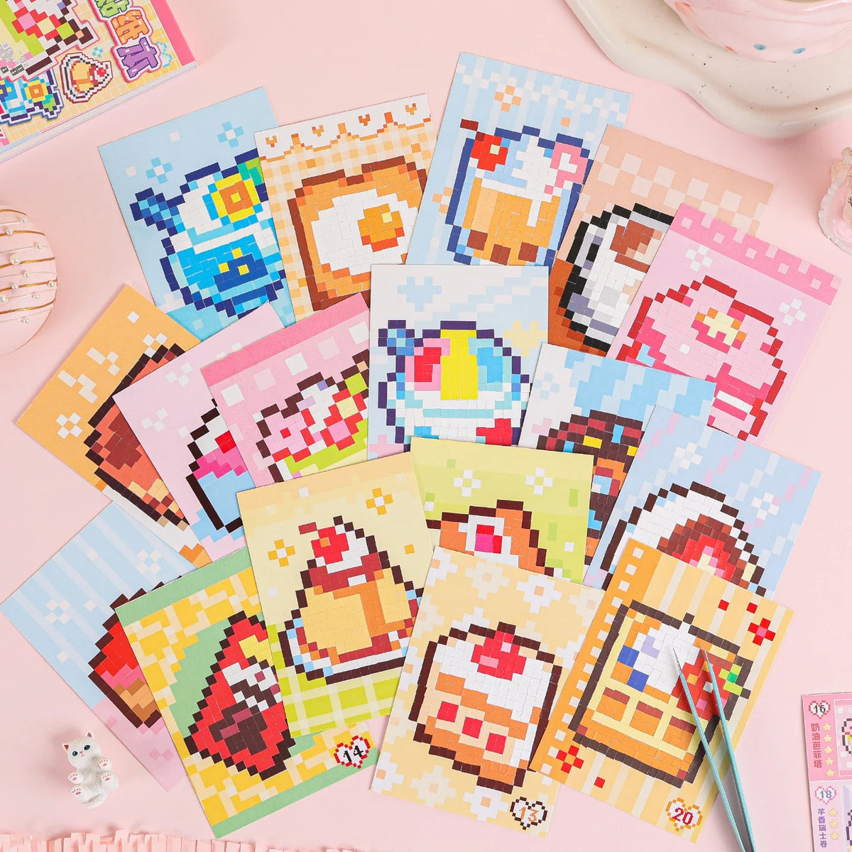 Cartoon Mini Bean Die Cut Sticker Book – Handmade Decorative Decorative Sticker Book Qme