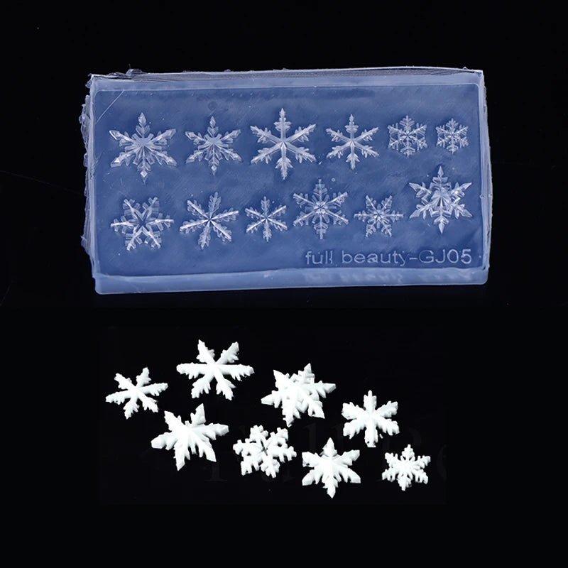 Christmas Snowflake Nail Art Silicone Mold – 3D Stamping Plate Nail Art Mold Qst A2