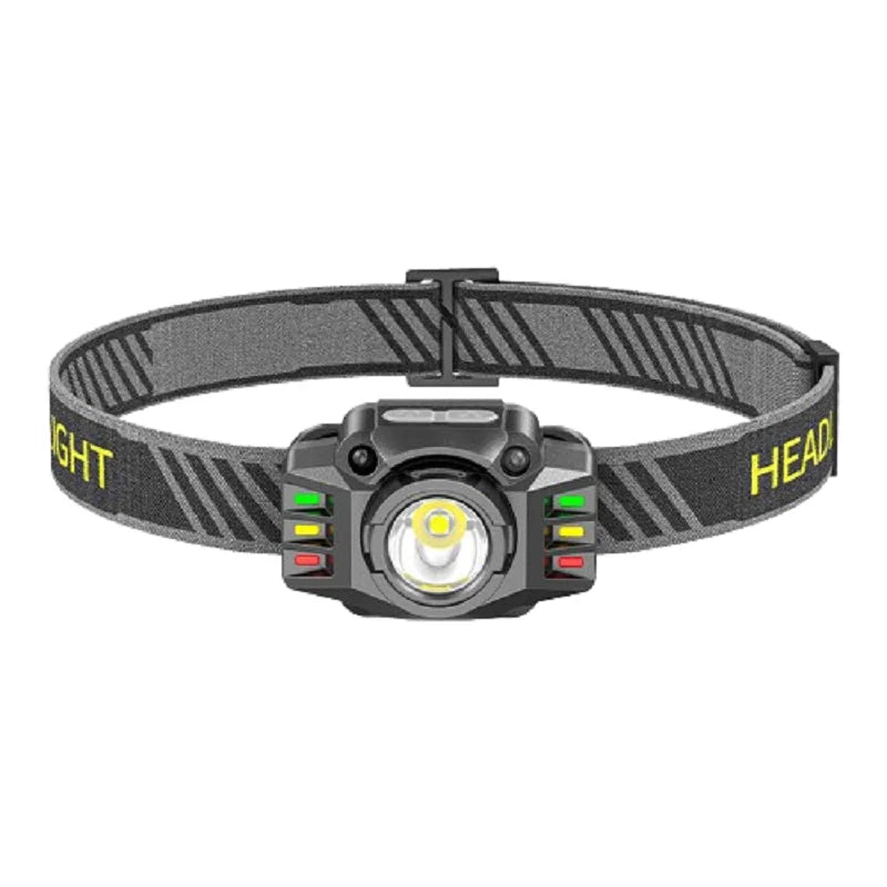 BORUiT 300LM Motion Sensor LED Headlamp USB-C Rechargeable LED Headlamp Qst black
