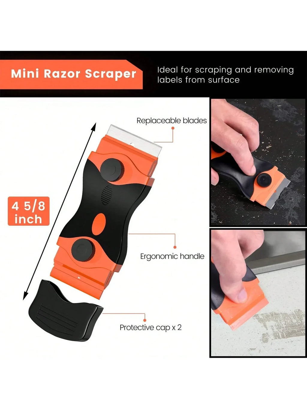 Double Edge Razor Blade Scraper – Remove Labels, Stickers & Decals Blade Scraper Tool Qme
