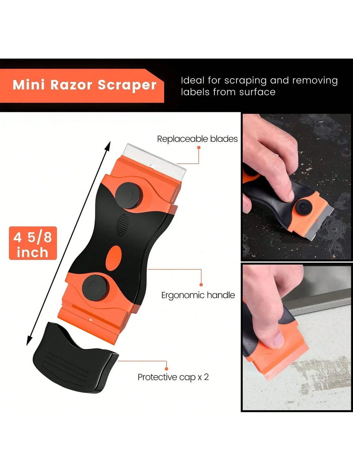 Double Edge Razor Blade Scraper – Remove Labels, Stickers & Decals Blade Scraper Tool Qme