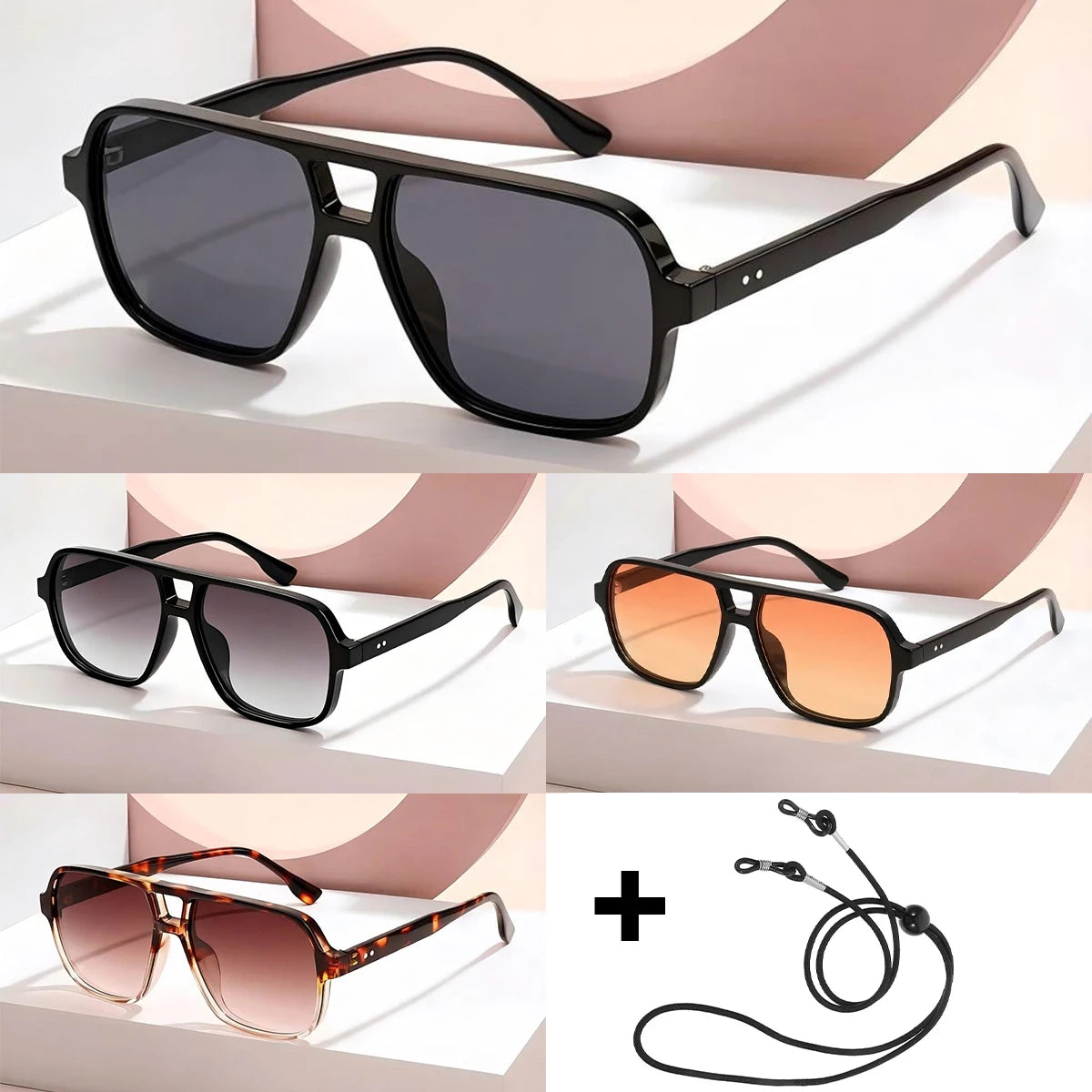 VOPHA Vintage Oversized Square Sunglasses UV400 Unisex S15 Unisex Sunglasses Qst