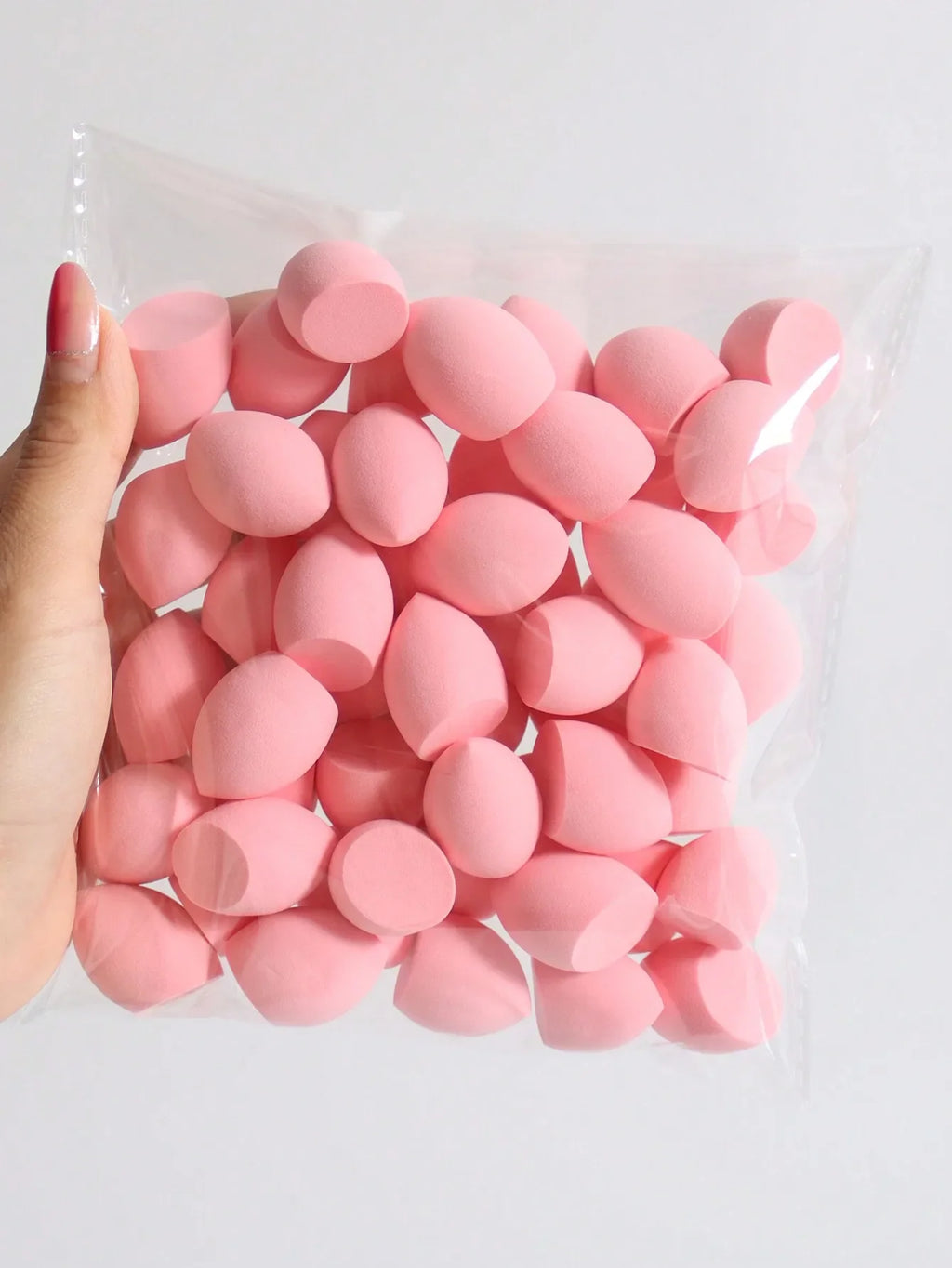 Mini Makeup Blending Sponge 50 Pcs – Dry & Wet Dual Use Makeup Blending Sponge Qme pink