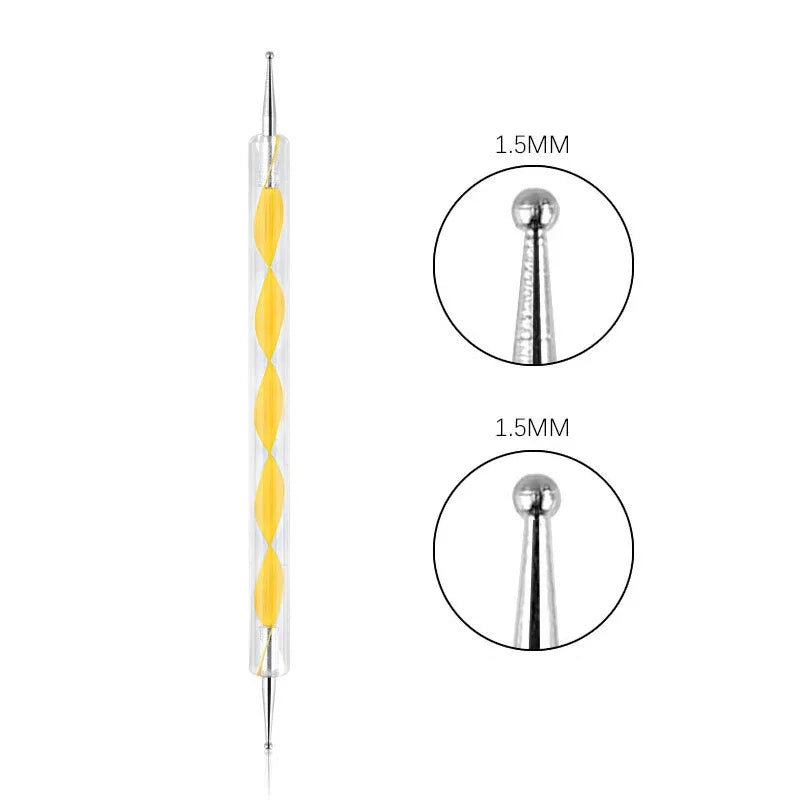 Nail Art Dotting Pen & Spiral Hook Marbleizing DIY Tool Nail Art Tool Qme