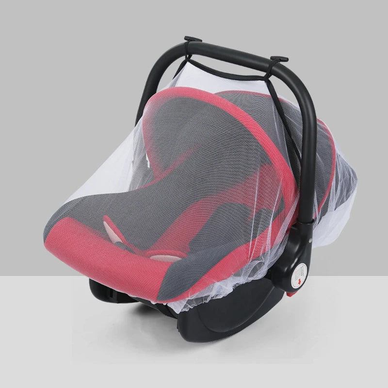 Universal Baby Stroller Mosquito Net – Breathable Mesh Cover Stroller Mosquito Net Qst White - Button Style