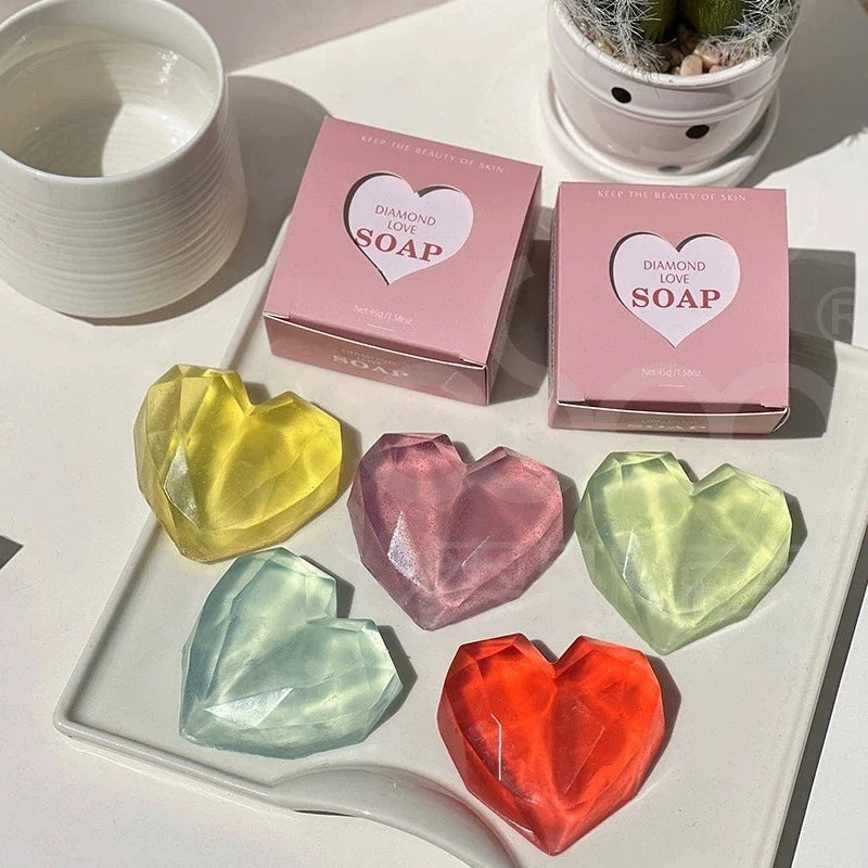 Diamond Heart Handmade Chamomile Facial Soap | Wedding Gift Handmade Bar Soap Qme