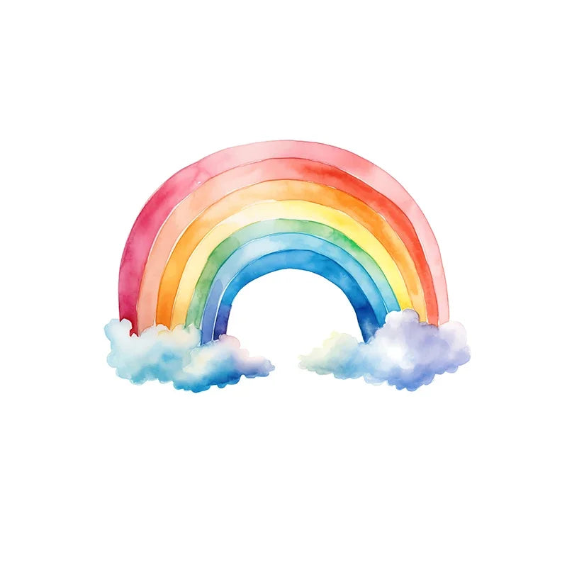 Unicorn Pastel Rainbow Canvas Wall Art – Nursery & Kids Room Canvas Wall Art Qst PURPLE 50x70cm Unframed