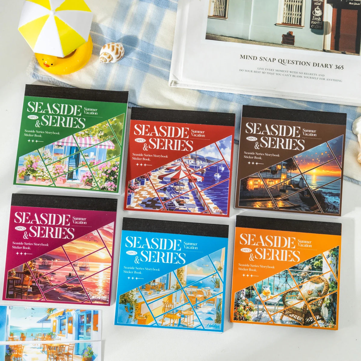Beautiful Scenery Aesthetic Sticker Book – 120 Sheets, 24 Designs Decorative Sticker Book Qme