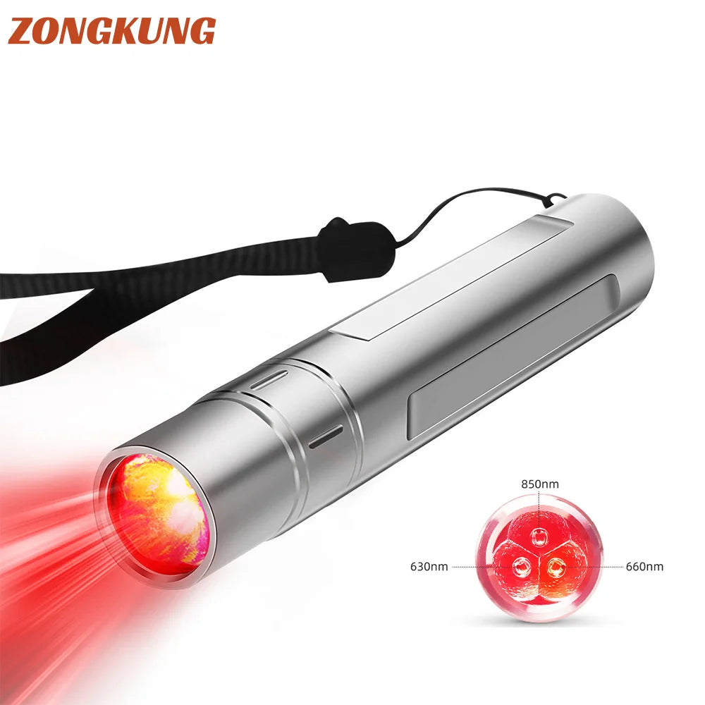 Portable Red Light Therapy Lamp 630nm 660nm 850nm USB Wand Red Light Therapy Wand Qst