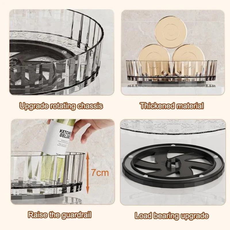 360° Rotating Organizer – Spice, Cosmetic & Perfume Rack Rotating Desktop Organizer Qme