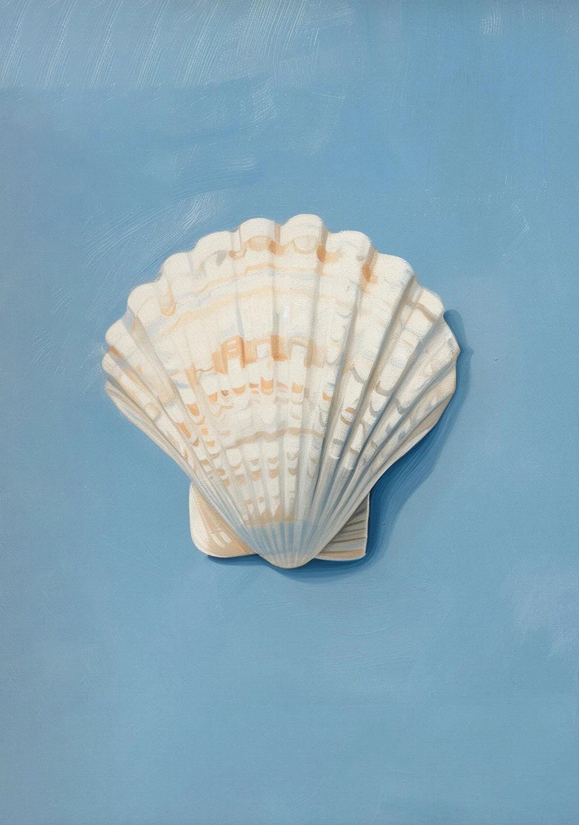 Vintage Coastal Beach Canvas Wall Art – Sailboat & Seashell Canvas Wall Art Qst xx-13 50x70cm Unframed