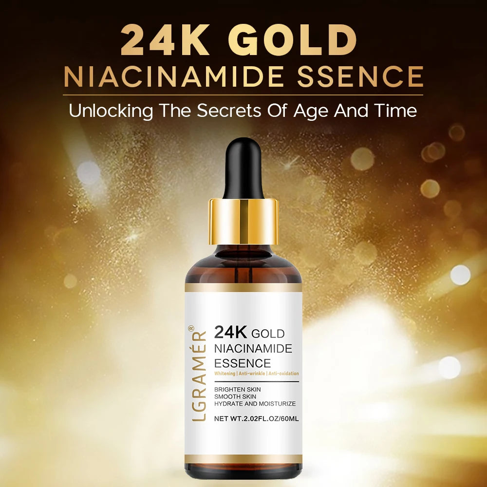 24K Gold Hyaluronic Acid Facial Serum – Nicotinamide & Collagen Facial Serum Qst