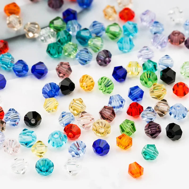 Crystal Bicone Glass Spacer Beads – DIY Jewelry Making DIY Jewelry Beads Qme