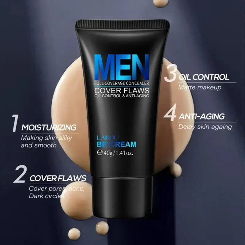 LAIKOU Men's BB Cream – Waterproof, Oil Control & Coverage 40g Men's BB Cream Qst