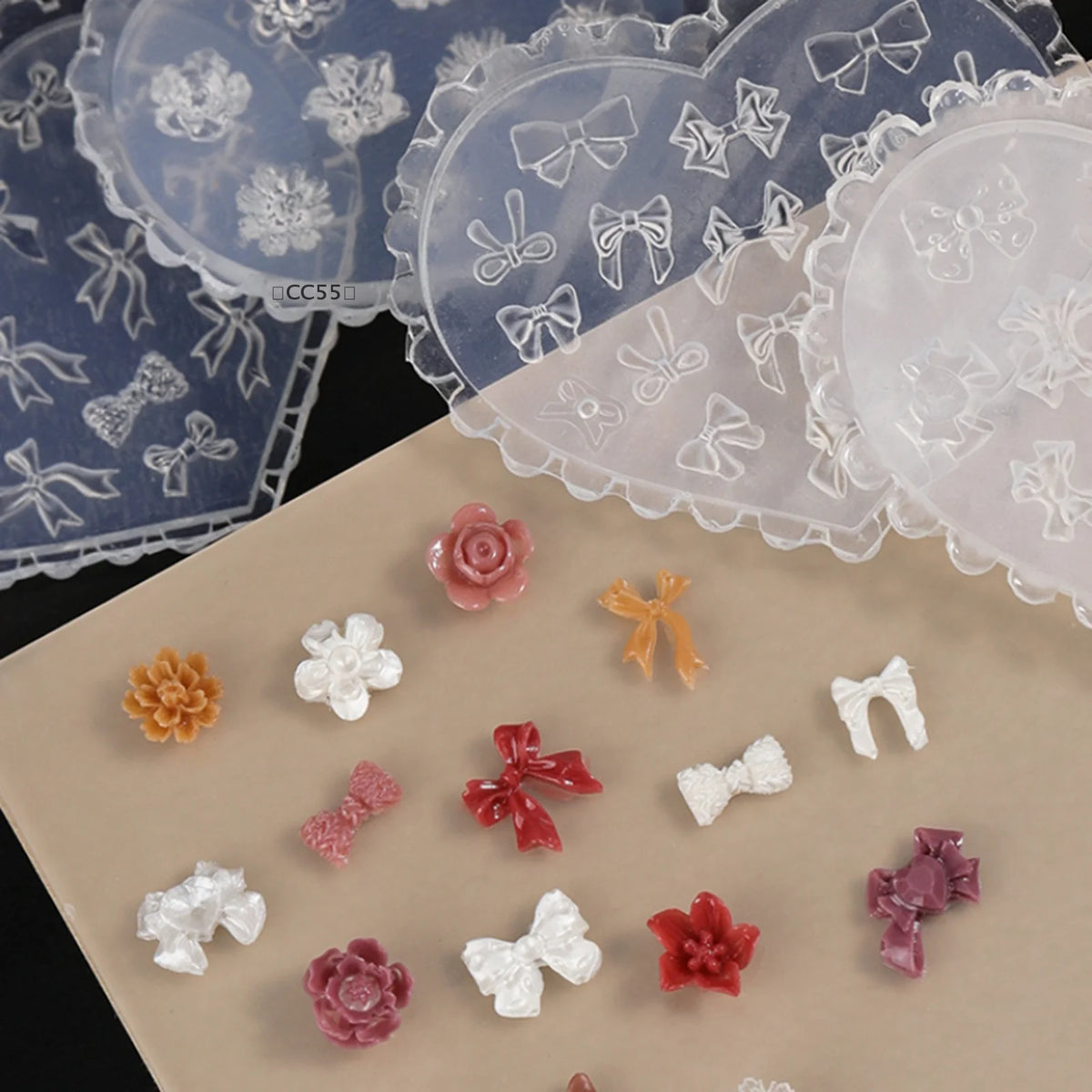 Heart Rose Butterfly Silicone Nail Art Stamping Mold – DIY Design Nail Art Mold Qst