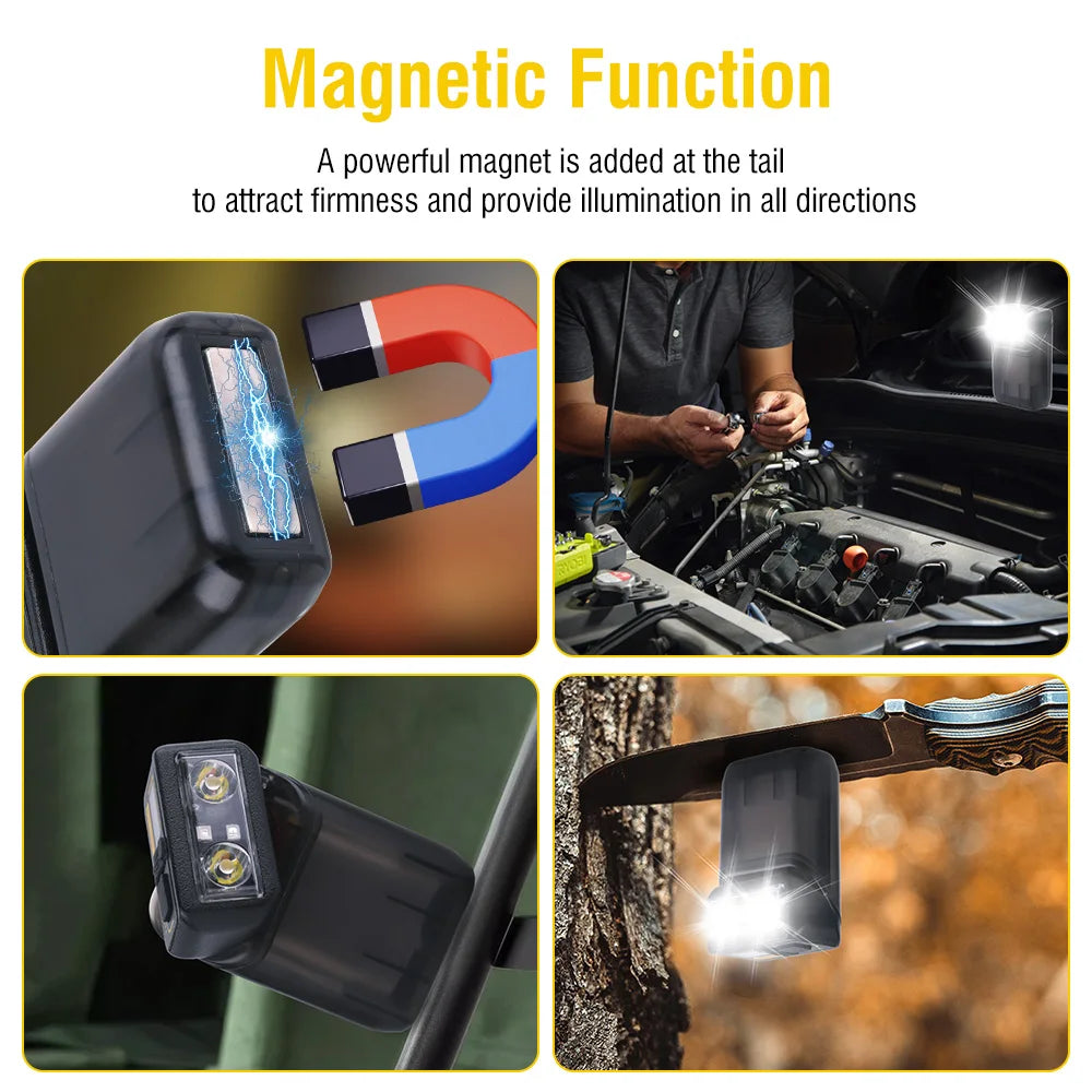 BORUiT LED Keychain Flashlight 180° Magnetic USB-C Rechargeable LED Keychain Flashlight Qst