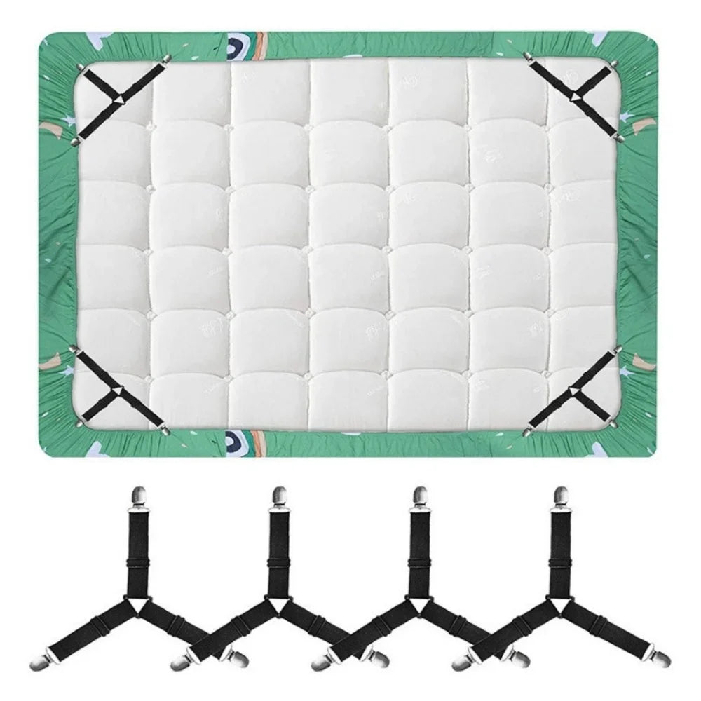Triangle Bed Sheet Holders – Adjustable Elastic Clips 4PCS Bed Sheet Holders Qme