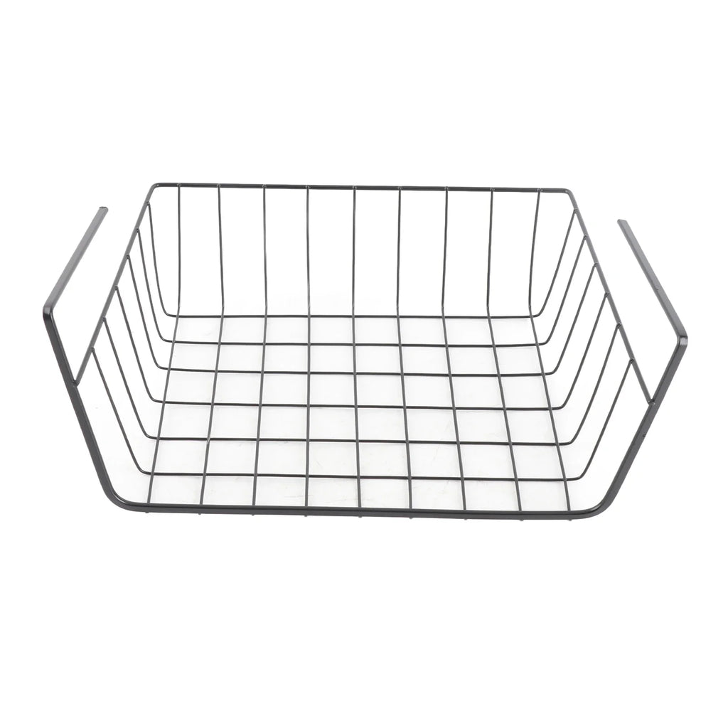 Under Shelf Wire Basket – Large Capacity All-Metal Storage Under Shelf Basket Qme