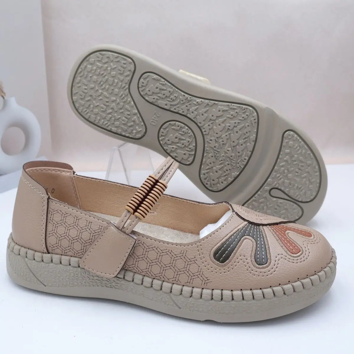 Women's Vintage Embroidered Mary Jane Flats – Non-Slip Canvas Mary Jane Flats Qst
