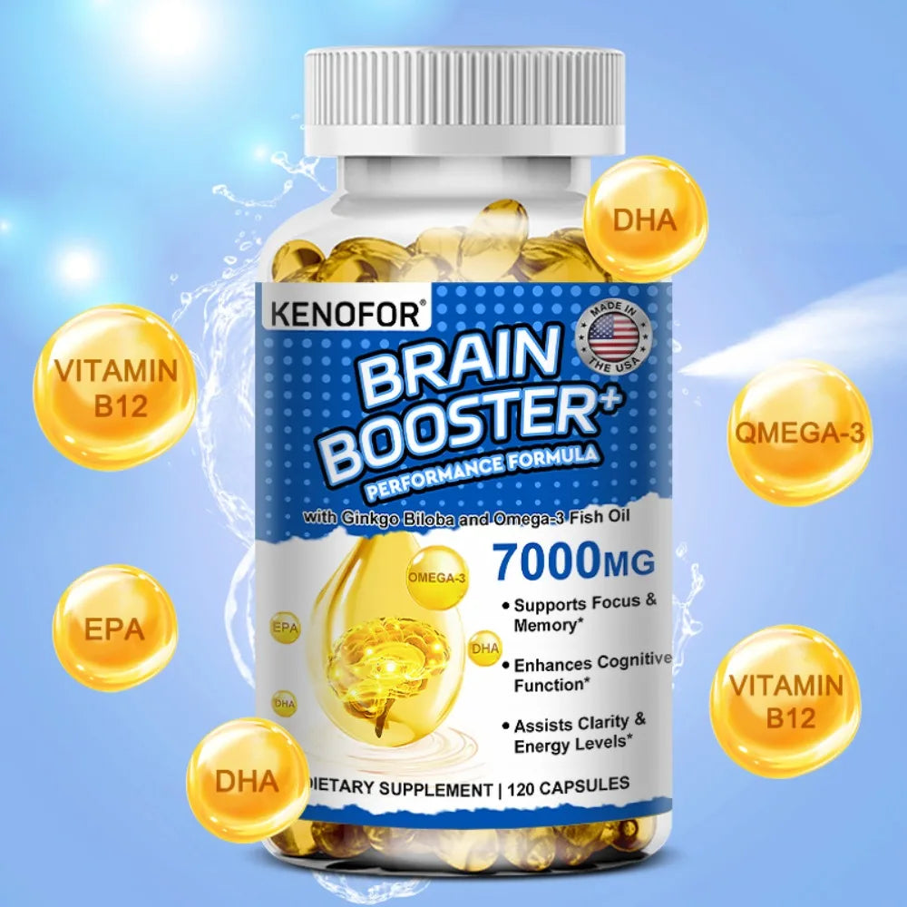 Ginkgo Biloba & Fish Oil Supplement – 120 Capsules Dietary Supplement Qst