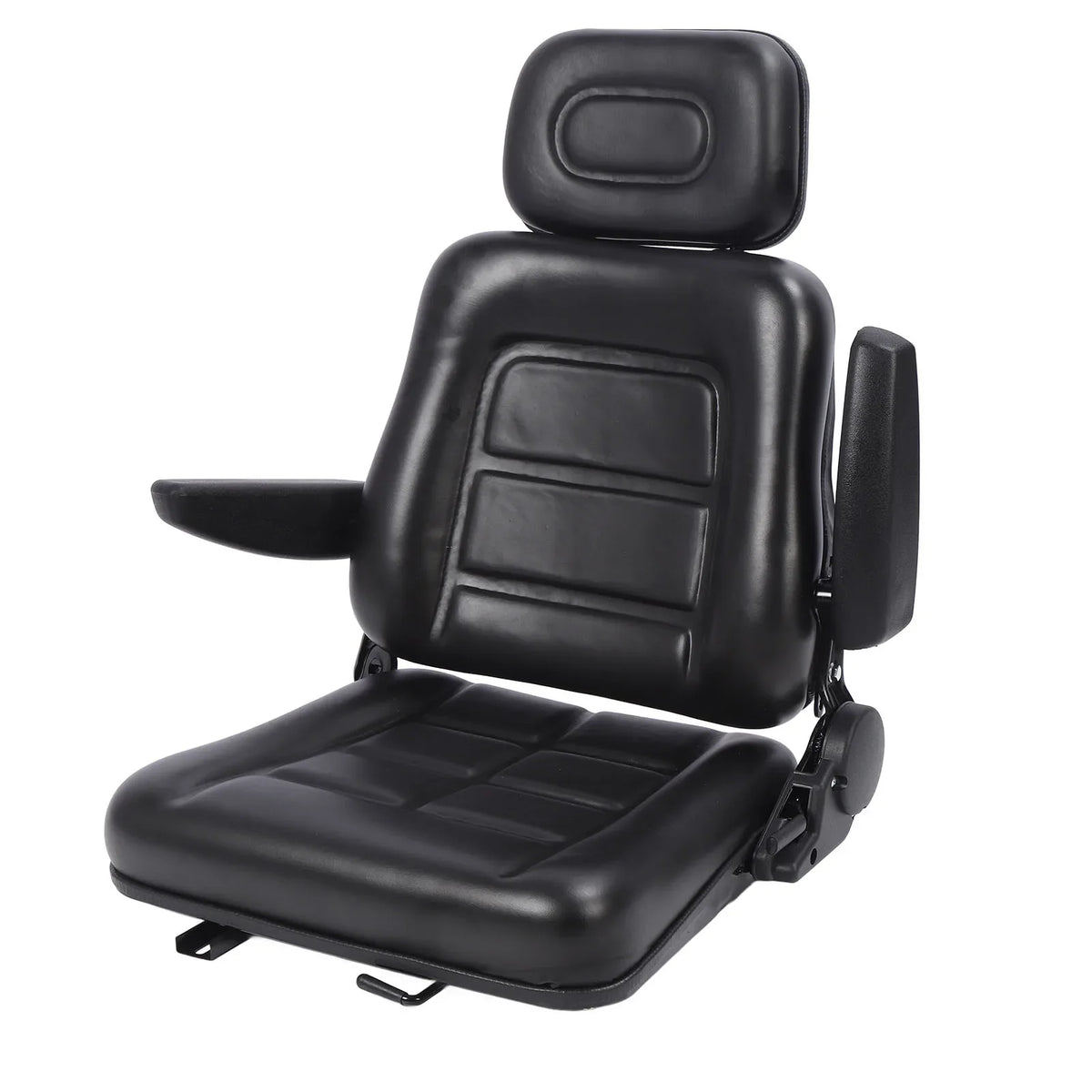 Ergonomic Forklift & Mower Seat | Slide Rail, PVC Leather Heavy Equipment Seat Qme