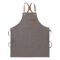 Canvas Kitchen Apron – Oil-Proof Unisex Cooking Apron Kitchen Cooking Apron Qme Gray A