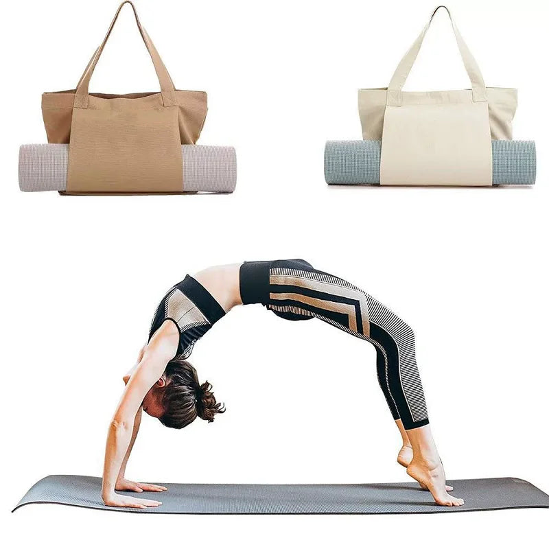 Crossbody Yoga Mat Backpack | Padded Straps & Canvas Yoga Mat Backpack Qme