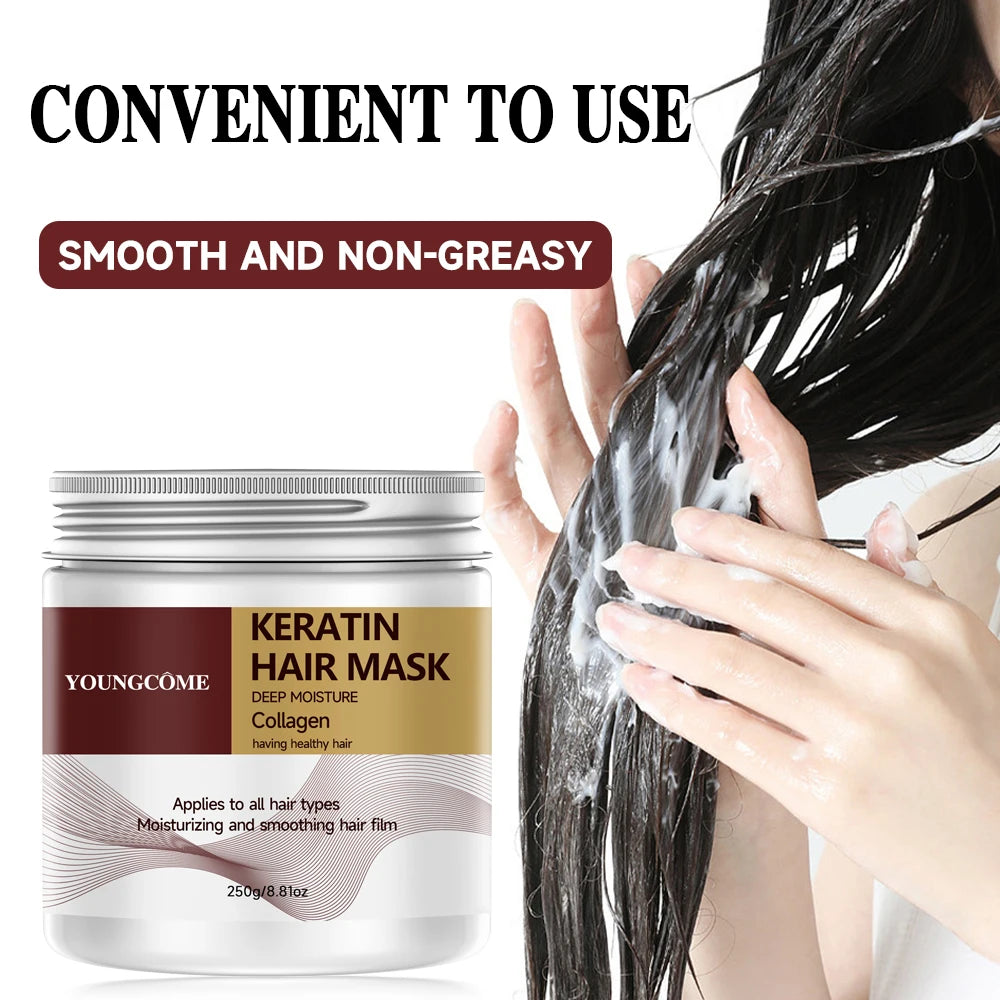 YOUNGCOME 250g Keratin Hair Mask – Smooth, Soft & Shiny Keratin Hair Mask Qst