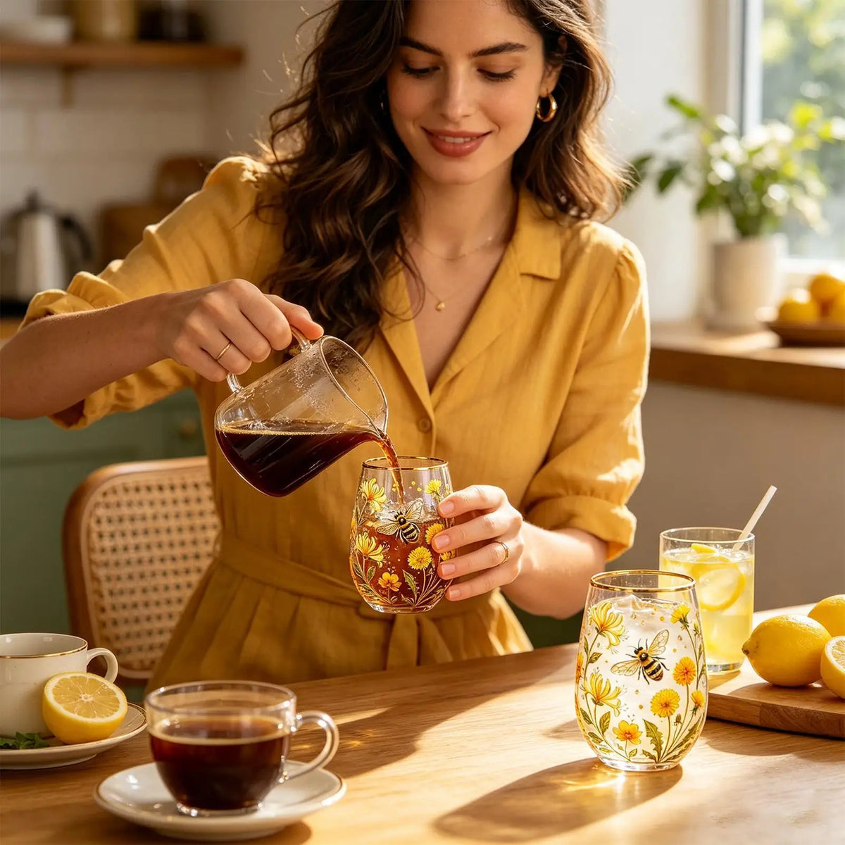 Embossed Clear Glass Tea & Coffee Mug – Aesthetic Transparent Cup Glass Coffee Mug Qme