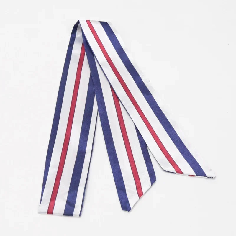 Women's Skinny Ribbon Scarf – Printed Polyester Hair Tie