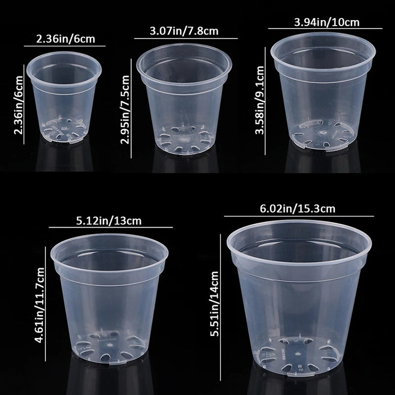 Transparent Round Orchid Planter Pot – Clear Nursery Container Orchid Planter Pot Qst