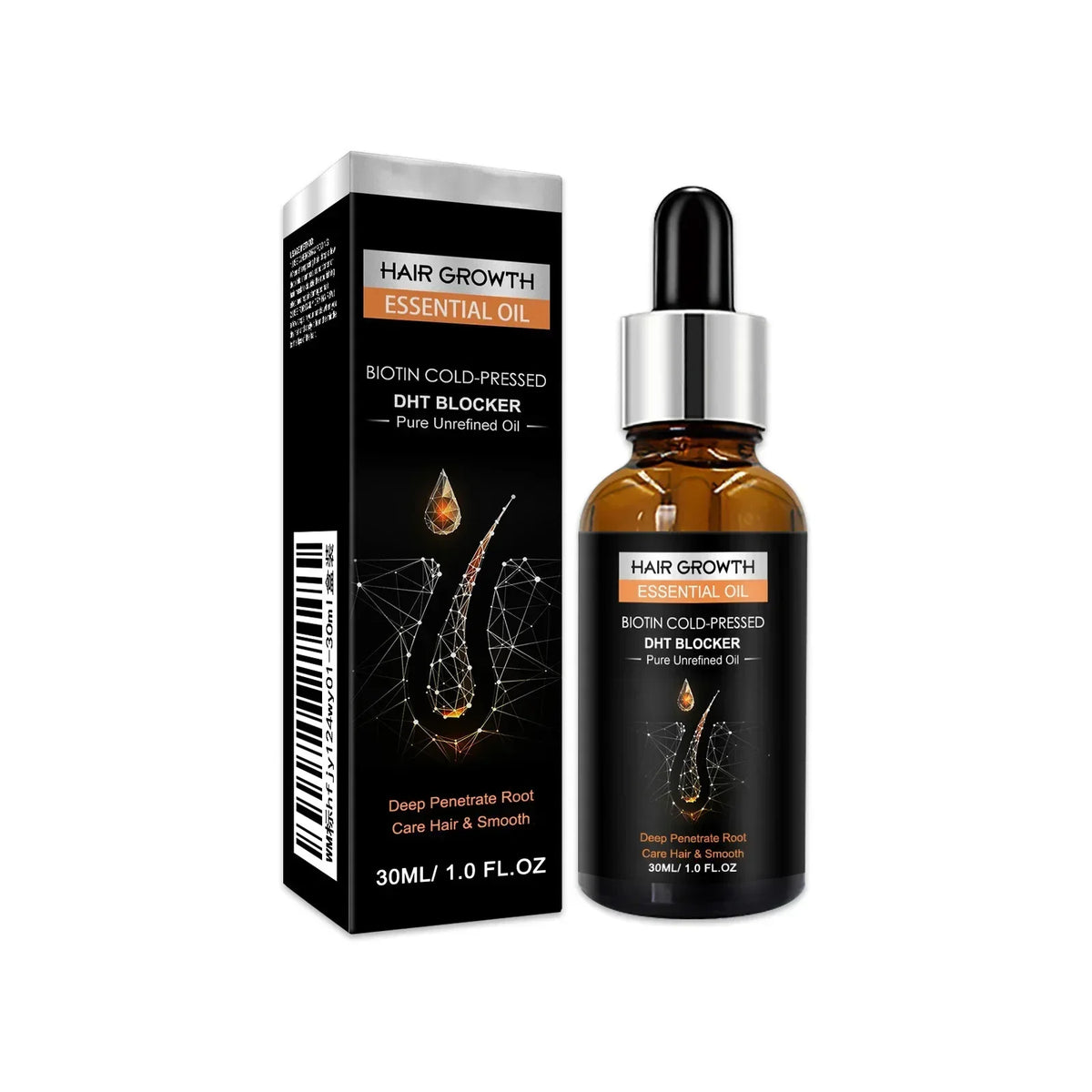 Biotin Hair Growth Oil & DHT Blocking Shampoo Boost | Qme Hair Growth Treatment Qme