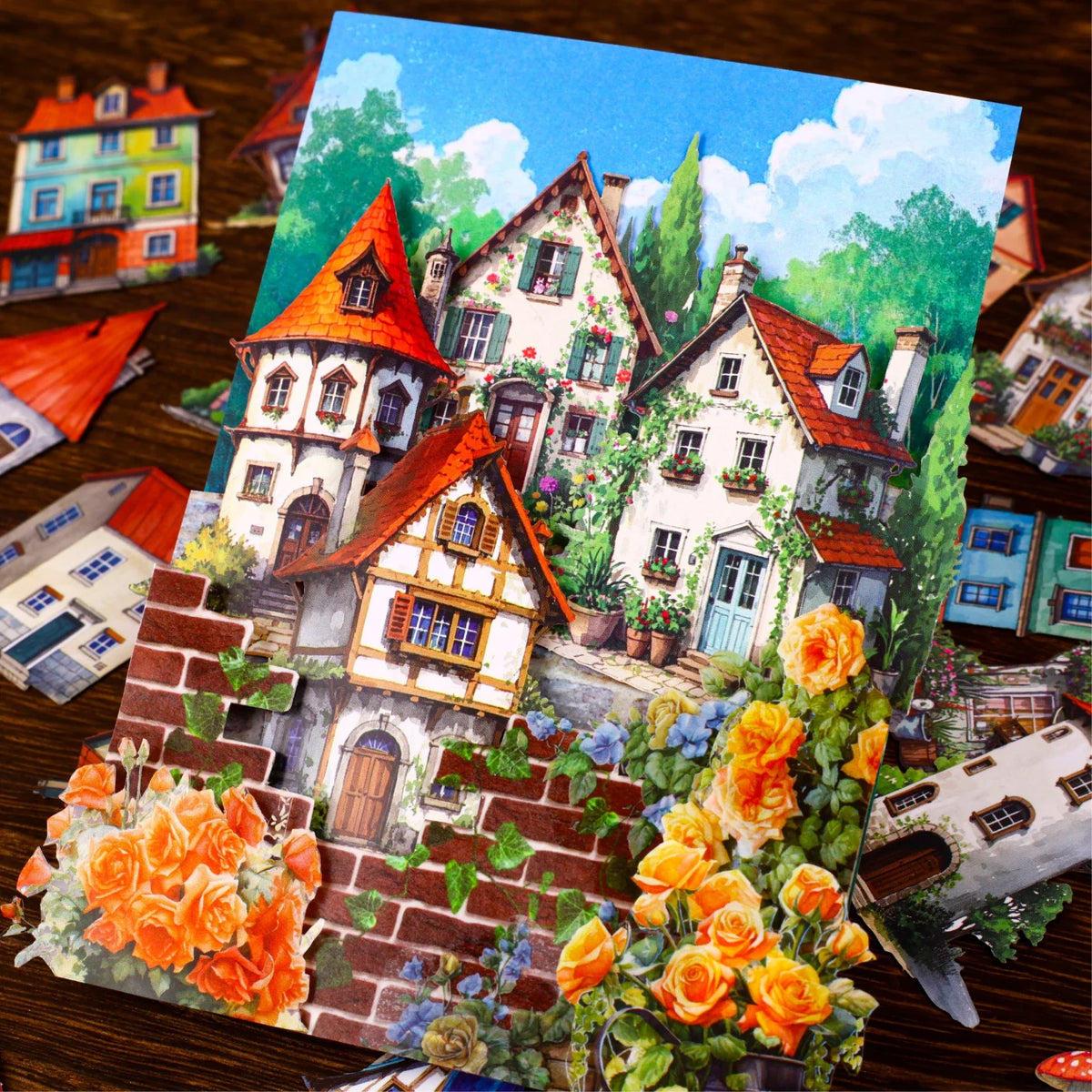 Fairy Tale Mushroom Town Stickers – DIY Scrapbooking Decor Decorative Craft Stickers Qme