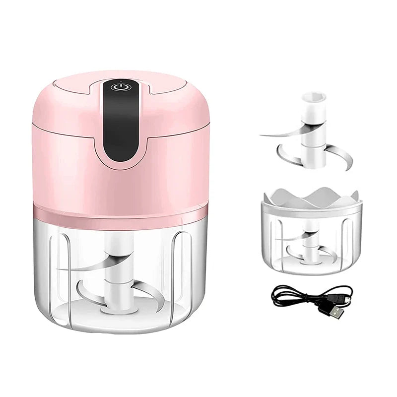 Electric Mini Garlic Chopper Cordless Food Processor Mincer Mini Food Chopper Qme C