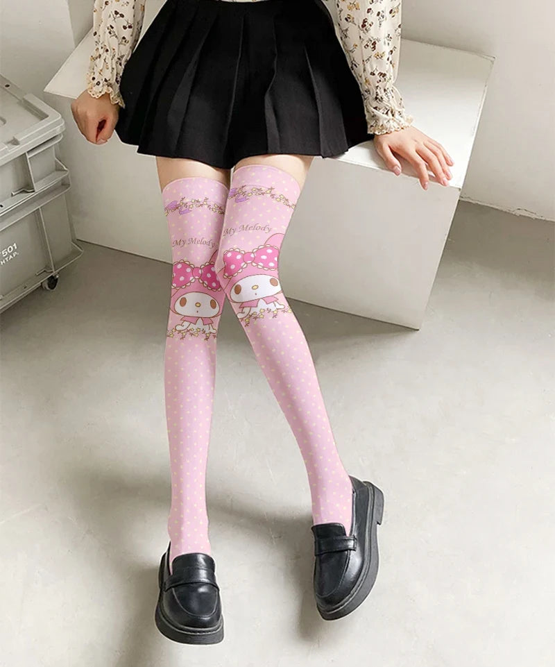 Girls Cute Bunny Cartoon Stockings – One Size, 11 Colors Cartoon Stockings Qme