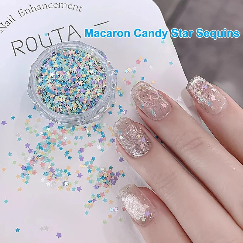 Macaron Star Nail Glitter Sequins – DIY Nail Art Charm Decorations Nail Art Sequins Qst Default Title