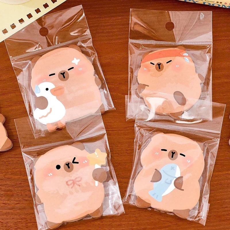 Capybara Sticky Notes – 60 Sheets Cute Reusable Memo Pads Sticky Notes Qme