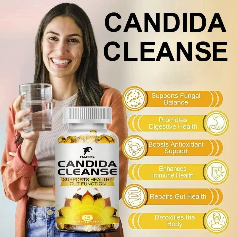 Fulimiks Candida Cleanse – Gut & Intestinal Support, 120 Caps Digestive Supplement Qst