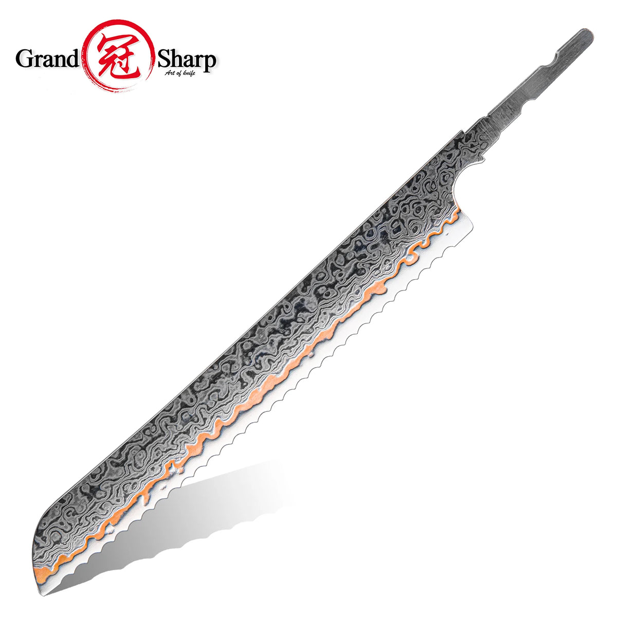 Grandsharp 55-Layer Damascus Steel DIY Knife Blades – 1–7 Pcs DIY Knife Blade Qst 205mm Blade