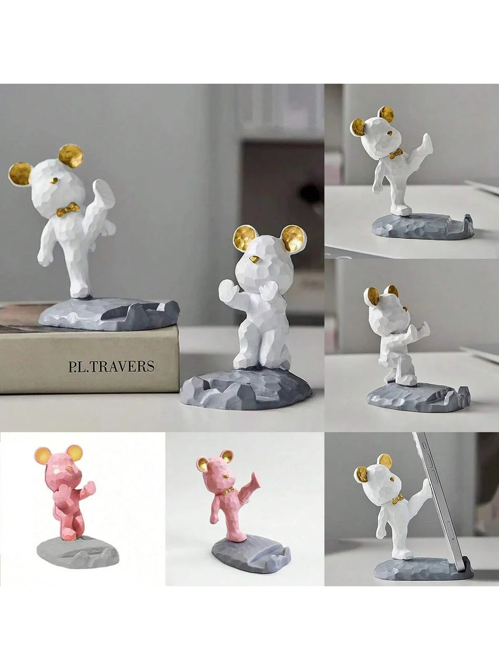 Cartoon Bear Phone Stand & Tablet Holder – 4 Colors | ABS Phone & Tablet Stand Qme