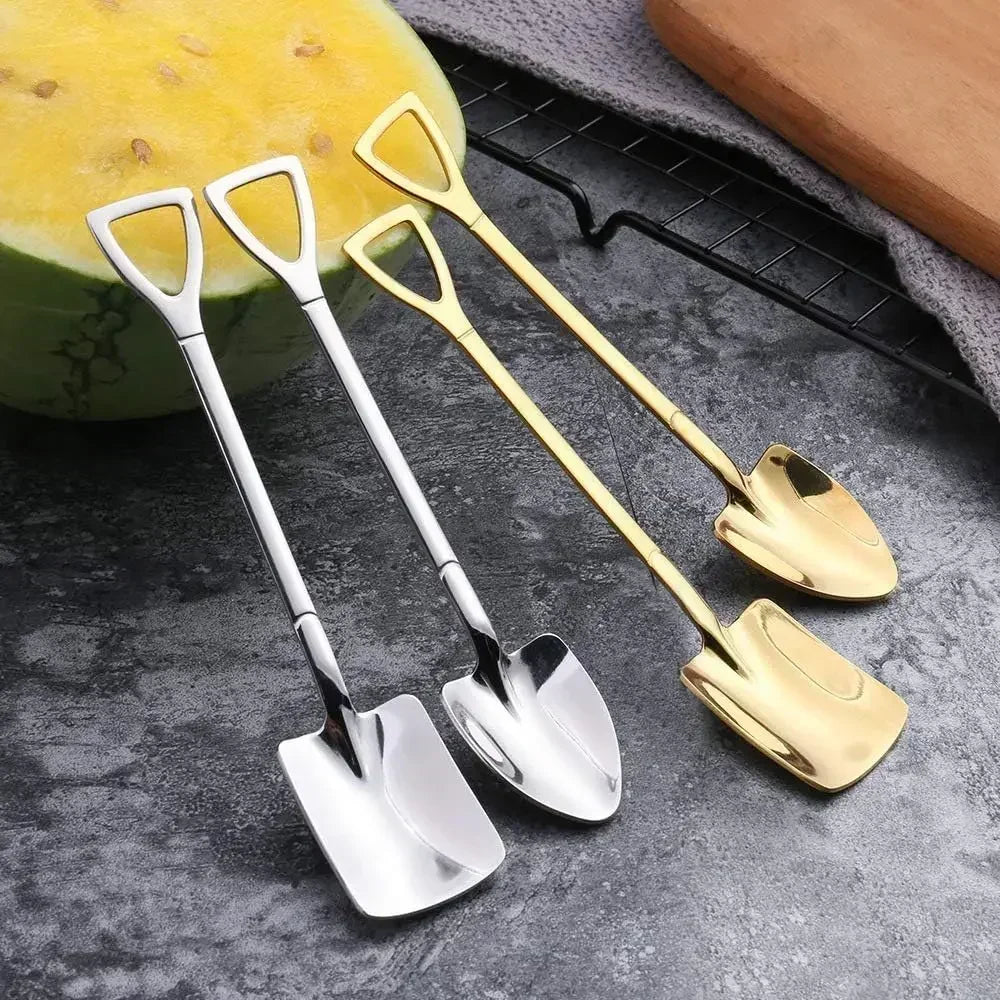 Stainless Steel Ice Cream Dessert Spoon Set – 5 Colors, 4 Pcs Dessert Spoon Set Qme