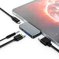 4-in-1 USB-C Hub for iPad Pro 11 & 12.9 – Aux & Data Jack USB-C Hub Adapter Qme 4 in 1