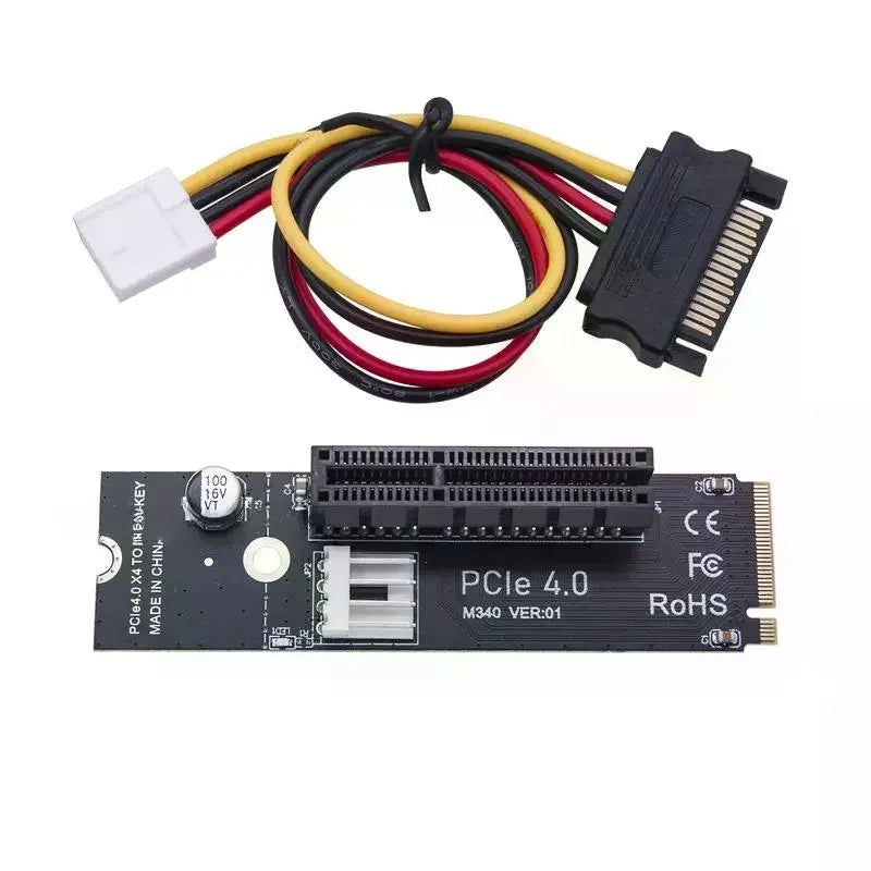 M.2 Key-M to PCIe 4.0 X4 Riser Adapter Card for Desktop SSD PCIe Riser Adapter Qme